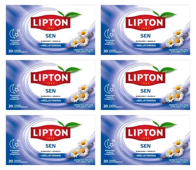 Produktbild von Lipton Schlaftee 6x 20 Teebeutel - Kräutertee mit Melatonin und Kamille
