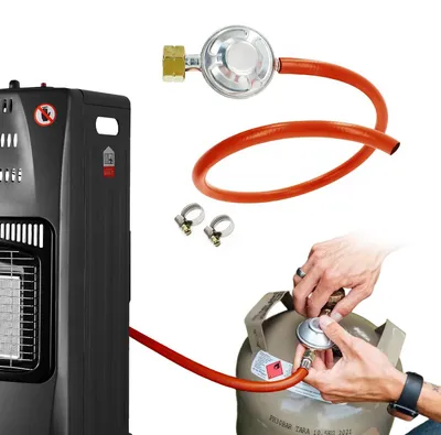 Gasregler für LPG-Öfen, 50 cm Schlauch, 2 Klemmen