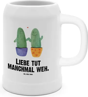 Produktbild von Mr. & Mrs. Panda Seidel Kaktus Liebe - Weiß - Geschenk, Krug, Streit, Humpen, Trennung, Steinkrug, Steinbierkrug, Bier, Love, Bierhumpen, Liebesnachricht