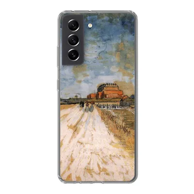 Produktbild von MuchoWow® Handyhülle Schutzhülle Hülle für Samsung Galaxy S21 FE Straße entlang der Stadtmauern von Paris - Vincent van Gogh Silikon Softcase Handy Hülle - Mobiltelefonhülle