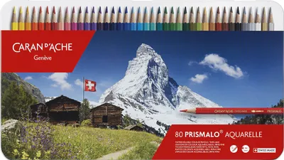 Image de CARAN D'ACHE Crayons de couleur PRISMALO Aquarelle étui métal 80 pièces