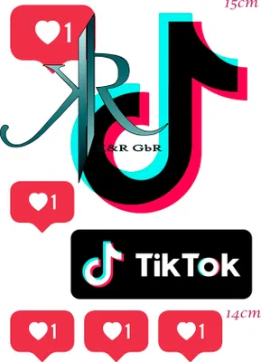 Produktbild von Cake Topper Tik Tok 15cm Tortenaufleger,Geburtstag,Tortendeko,