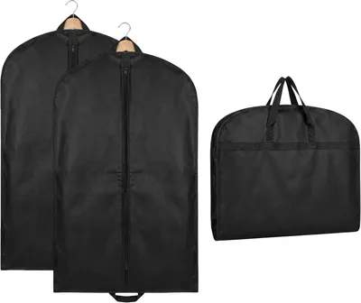 Productafbeelding van Kledingzakken 60 x 120 cm - Set van 2 - Heren met draaggreep - Kledingzakken stofdicht voor pakken en jurken