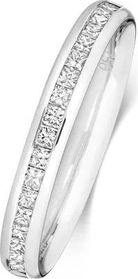 Produktbild von 18 Karat (750) Weißgold Halb Eternity Damen - Diamant Trauring/Ehering/Hochzeitsring Prinzessschliff 0.35 Karat H - VS2, 51 (16.2); TRS1874818KWRSL