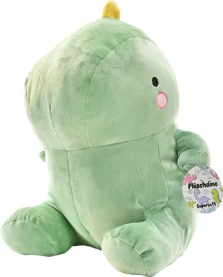 Produktbild von Kissen Dinosaurier Plüschtier – Dino Squish Plüschtier Kinderkissen – Kinderkuschelkissen Weicher Plüsch – 40 cm – Grün