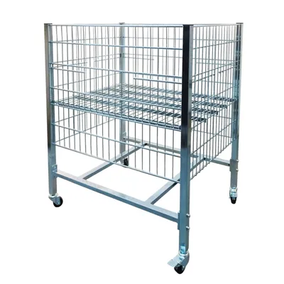 Image de Table de fouille table grillagée 600x800x850mm sur roulettes galvanisée