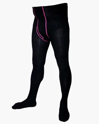 Produktbild von Herrenstrumpfhosen aus Baumwolle Bunte Naht Pink Größe 50-52