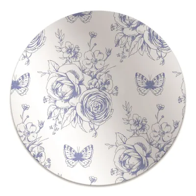 Produktbild von Rundmatte - Stuhlunterlage Bürostuhlunterlage - Rund Ø 100 cm - Bodenmatte - Fußmatte - Schmetterlinge und Blumen