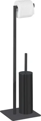 Produktbild von WENKO Stand WC-Garnitur Mod. Recco Schwarz, aus lackiertem Stahl