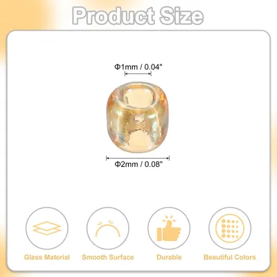Produktbild von 2000 Stš¹ck Glasperlen zum Auff?deln, 2 mm Mini Perlen Set fš¹r Armb?nder Selber Machen Glas Bugle Perlen fš¹r DIY Ohrringe, Halsketten, Armb?nder, Schmuckherstellung, Gold
