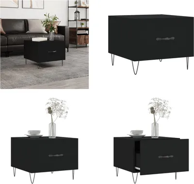 Obrázek produktu pro vidaXL Konferenční stolek černý 50x50x40 cm materiál na bázi dřeva - Konferenční stolek - Konferenční stolky - Odkládací stolky - Odkládací stolky