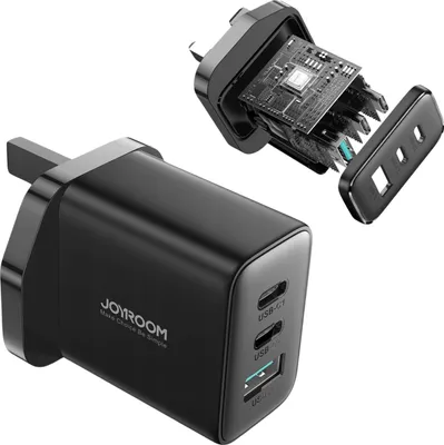 Image de Joyroom Jr-Tcf10 2X Usb-C Usb-A 32W Chargeur Rapide (Uk plug) - Noir