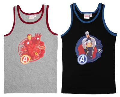 Produktbild von Marvel Unterhemd für Kinder – 2er Pack Tank Top Unterwäsche aus Baumwolle 110/116