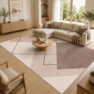 Zdjęcie produktu dla Dywan o geometrycznym wzorze w kolorach beżu i brązu, wymiary 200 x 300 cm