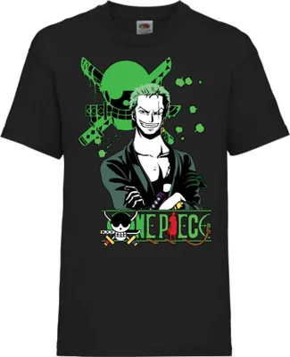 Immagine prodotto di Maglietta per bambini One Manga Piece Anime Roronoa Zoro 03 Zoro, 9-11 Jahr - 140 , Noir