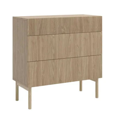 Produktbild von Selsey Nolie - Kommode mit 3 Schubladen, Eichenholzoptik, 90 cm