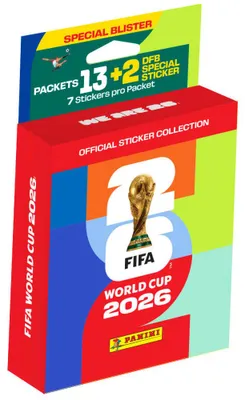 Produktbild von Fifa World Cup 2026 Sticker - WM Sammelsticker - 1 XL Blister + 10 STRONCARD Sleeves