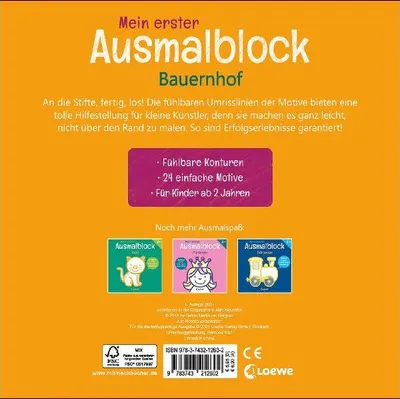 Produktbild von Mein erster Ausmalblock - Bauernhof