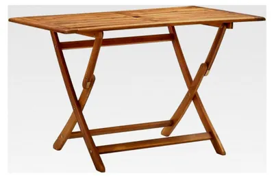 Produktbild von Klappbarer Gartentisch aus Akazienholz, Terrassentisch, Balkontisch, Gartenmöbel, Esstisch, Holztisch 120x70x75cm