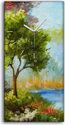 Produktbild von Dekor Leinwand Uhr Wandbilder 30x60 Malerei Abstrakte Blumen Wald Bäume Natur - weiße Hände