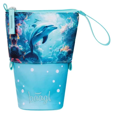 Produktbild von Baagl Federmäppchen Mädchen Stifteetui Kinder Federtasche Schule - Delfin