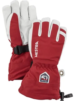 Produktbild von Hestra Kinder Handschuh Army Leather Heli Ski - 5 Finger Rot 7