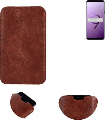 Produktbild von K-S-Trade Schutzhülle Handyhülle kompatibel mit Samsung Galaxy S9 Exynos Handytasche Kunstleder Sleeve in braun