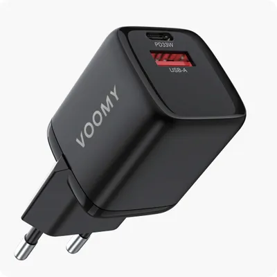 Produktbild von Voomy Charge M33 + usb-c kabel, Drinnen, AC, USB, 1 m, Schwarz