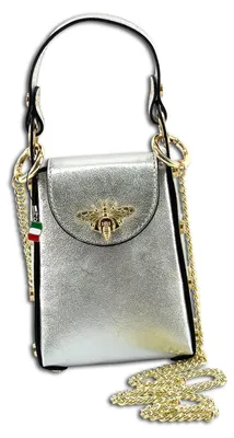 Produktbild von Florence Damen Tasche Umhängetasche Leder silber Maße 6x13x18cm OTF813J