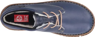 Produktbild von Rieker Damen Stiefelette warm gefüttert Schnürboot Leder Schnürung Z3722, Größe:39 EU, Farbe:Blau
