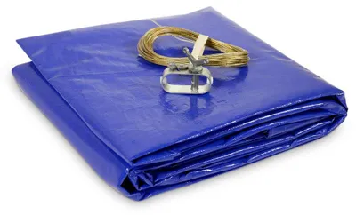 Produktbild von Rundbecken Abdeckplane 250g/m² blau/schwarz Ø 5,50 m
