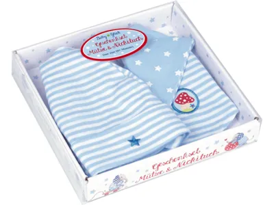 Produktbild von Spiegelburg Geschenkset Mütze + Nickituch BabyGlück, hellblau (one size)