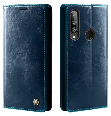 Produktbild von Handyhülle für Huawei P30 Lite Kunstleder Klapphülle Vintage Cover Hülle RFID Schutz Case Kartenfach Farbe: Blau