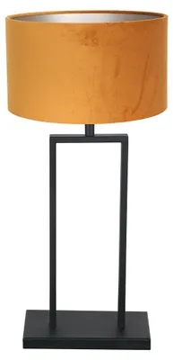 Image de Lampe de table - noir - Stang - métal velours tissu - Ø 30cm - E27 - 3859ZW - Steinhauer