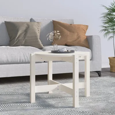 Produktbild von "Rabatt" Couchtisch modern - Wohnzimmertisch - Einfache Montage - Weiß Ø 62,5x45 cm Massivholz Kiefer - Kaffeetisch CC21943