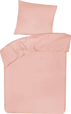 Produktbild von Bettwäsche mit Kissenbezug und Reißverschluss - 100% Baumwolle - 2-teilig 135x200 + 80x80 - Hell Pink