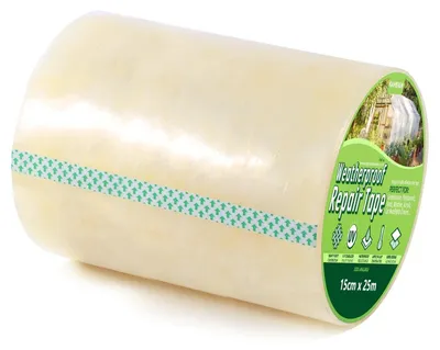 Produktbild von TRANKIELO® - Reparationsband für Gewächshäuser - 15 cm x 25 m - UV-beständiges Polyethylen - Selbstklebend für dauerhafte Reparaturen