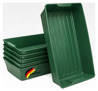 Produktbild von 6 Stück Gärtnerbox Pflanzschale Pikierschale Grün 58x32x11 cm