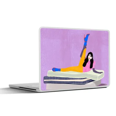 Produktbild von MuchoWow® Laptop Aufkleber Sticker Cover Frau - Vintage - Pastell 30x21 cm - Sticker für Laptop - Selbstklebend