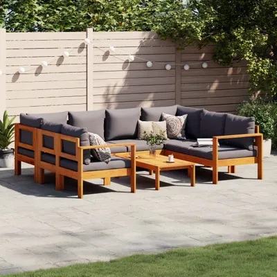 Produktbild von Design 6-tlg. Garten-Sofagarnitur mit Kissen Massivholz Akazie, Gartenmöbel-Sets 2024 Neu