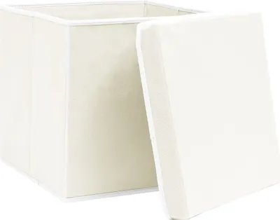 Produktbild von (Design 2026） Aufbewahrungsboxen mit Deckeln 4er-set - Weiß 32x32x32cm Stoff - Gartenboxen HOMMIE 124035 - Gartenboxen