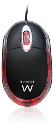 Produktbild von Ewent EW3174, Beidhändig, Optisch, USB Typ-A, 1000 DPI, Schwarz, Transparent