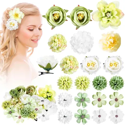 Produktbild von Set mit 21 Blumen-Haarspangen für festliche Anlässe