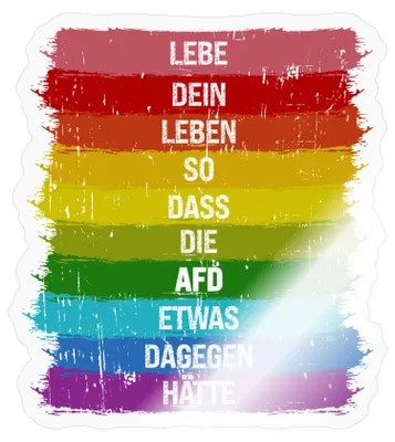 Produktbild von Spreadshirt Lebe So Dass Die AFD Was Dagegen Hätte Regenbogen Sticker Aufkleber, 10 x 10 cm, Transparent glänzend