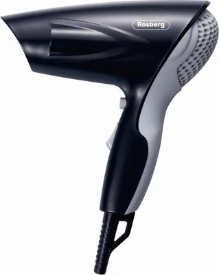Obrázek produktu pro Fén Rosberg R51100P, 1200 W, 2 rychlosti, stejnosměrný motor, studený proud, černá/šedá