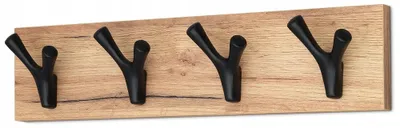Produktbild von FURNITECO Wandgarderobe Eiche Gold 4 Haken