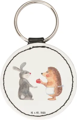Produktbild von Mr. & Mrs. Panda Anhänger Hase Igel - Weiß - Geschenk, kleiner schlüsselanhänger, mini, Trösten, Liebe Spruch, und, Gute Laune, schlüssel, Taschenanhänger, Herzschmerz