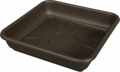 Immagine prodotto di Vassoio per vasi da fiori QUATTRO in plastica marrone 20x20cm