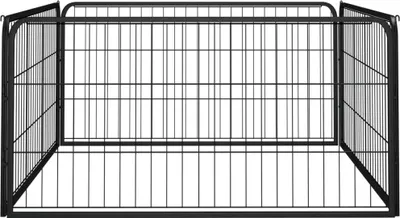 Obrázok produktu pre vidaXL 4-dielna ohrádka pre psov čierna 100x50cm oceľová prášková farba