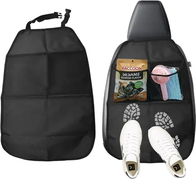 Imagen del producto de Protector para asiento de coche infantil con bolsa de almacenamiento, juego de 2 unidades, 67 x 43,8 x 16 cm, para automóvil